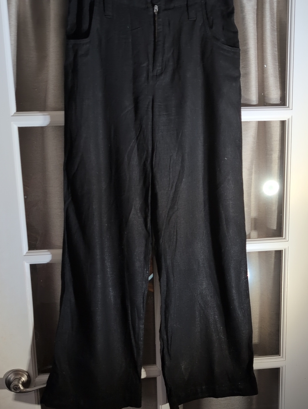 GAP Linen Black Wide-Leg Trouser Pant